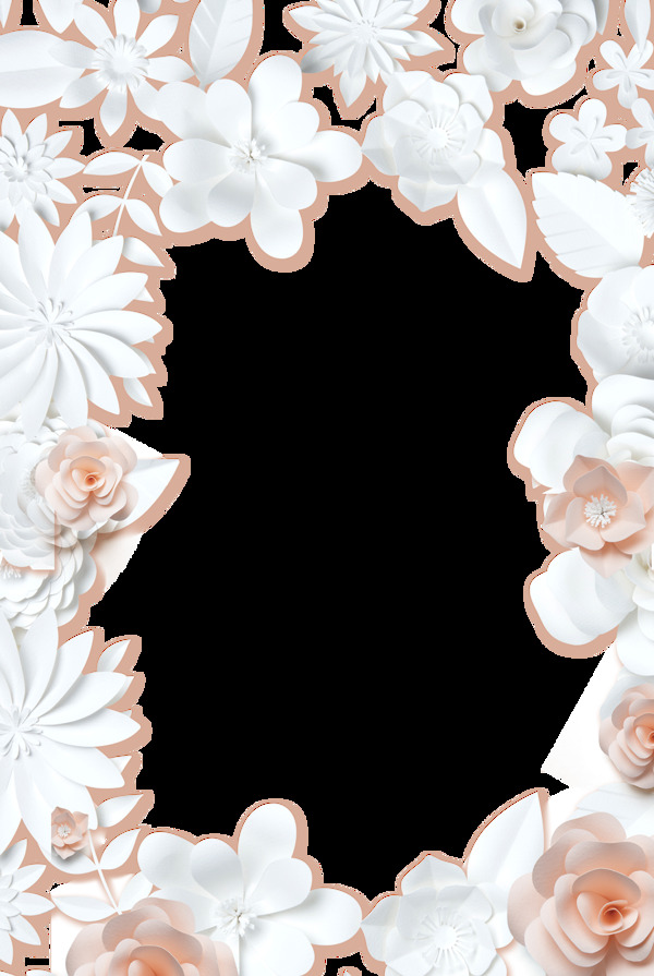 白色质感花朵装饰素材