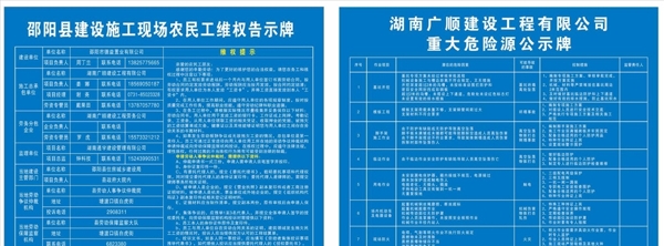 建设施工现场农民工告示牌