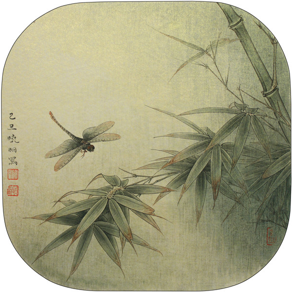 蜻蜓翠竹图片