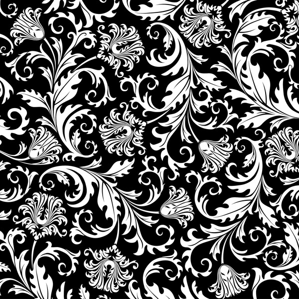 黑白欧式花纹底纹图片