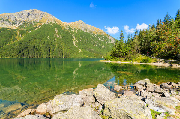 山峰湖泊风景