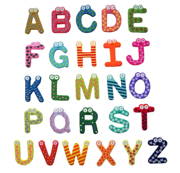 彩色英文字母图案