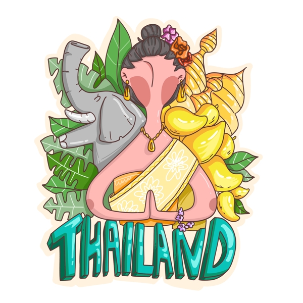 卡通潮漫泰国元素设计