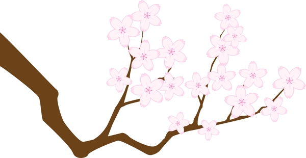 卡通粉色樱花矢量素材