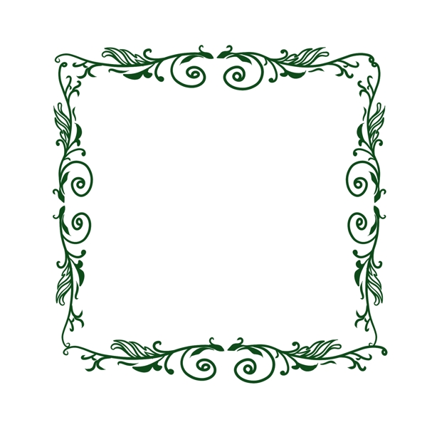 方形绿色欧式边框