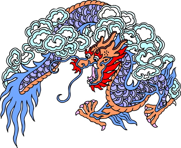 龙纹吉祥图案中国传统图案0036