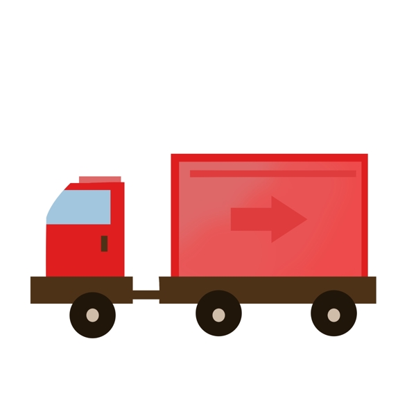 红色的卡车装饰插画