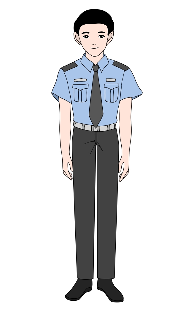 公安警察卡通插画
