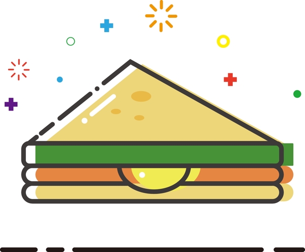 三明治mbe卡通可爱矢量食物元素