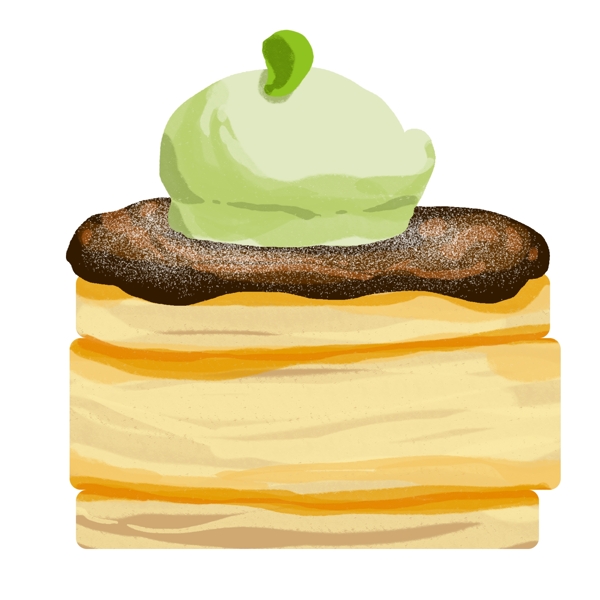 黄色的甜甜圈舒芙蕾插画
