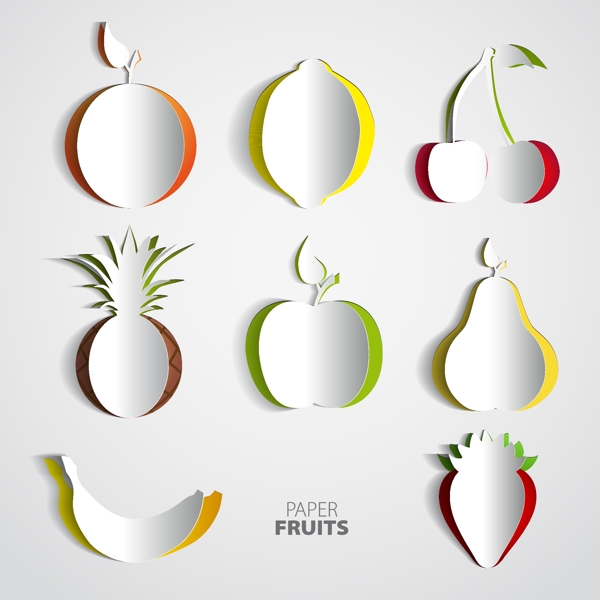 纸向量水果设计