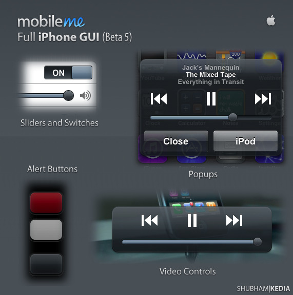 MobileMe全iPhoneGUIPSD