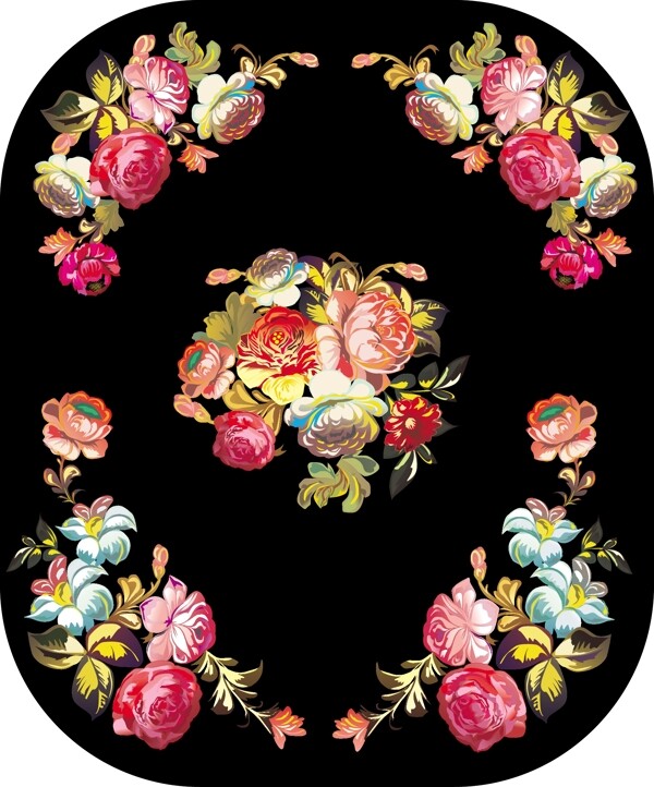 传统花卉装饰边框矢量素材