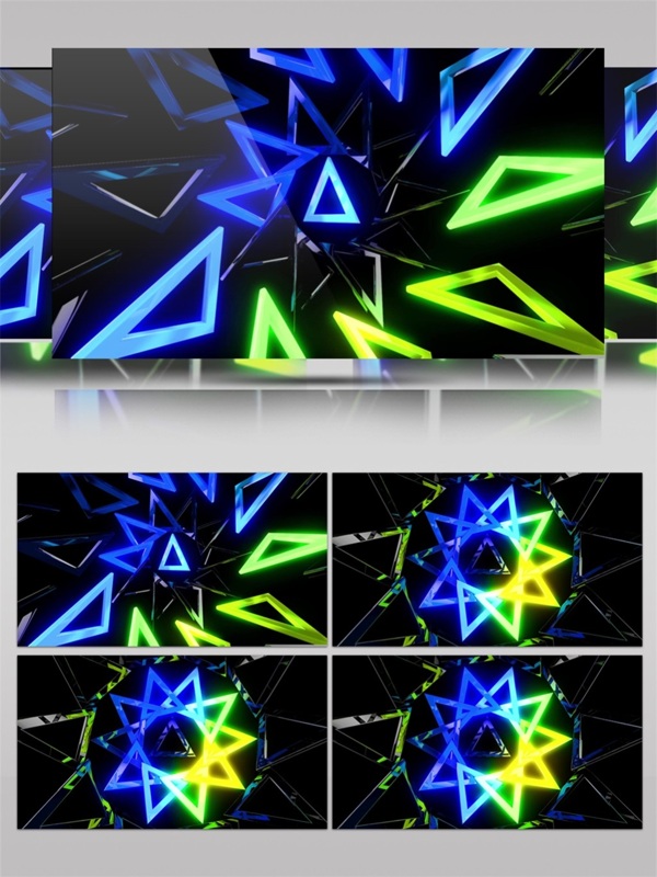 三角形组成的十角星动态视频素材