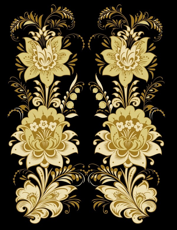 EPS金色花纹素材图片
