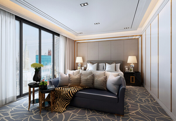 精致奢华欧式古典风格客厅沙发装修效果图