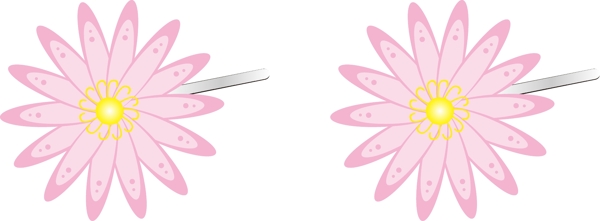 矢量花朵粉色耳钉