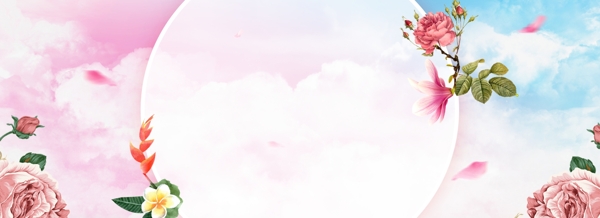 春季上新电商小清新背景banner