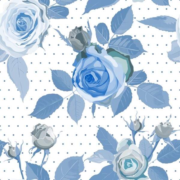 蓝玫瑰无缝背景图片