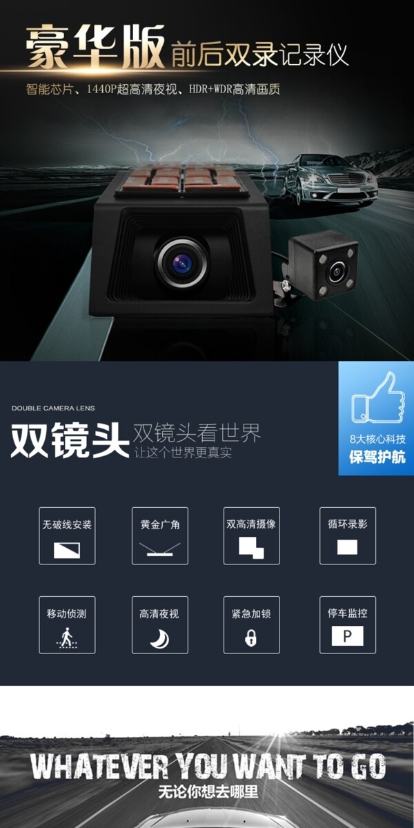 FC9900记录仪详情页行车记录仪宣传
