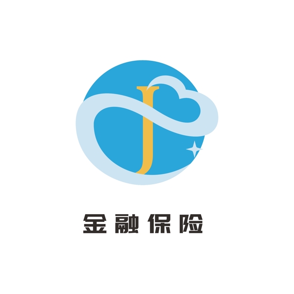 金融保险logo爱心蓝色大众通用logo