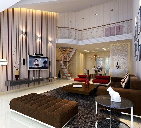 沙发茶几3d设计图复式别墅