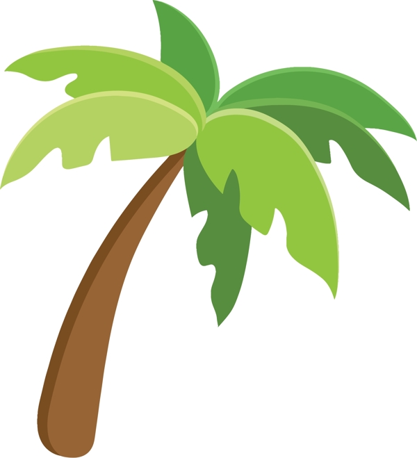 原创手绘一颗椰子树