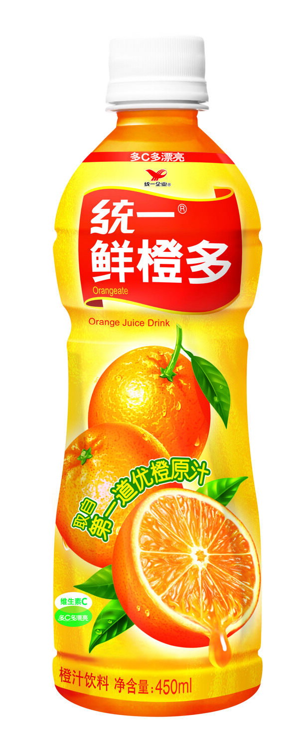 鲜橙多450ML瓶子JPG图片
