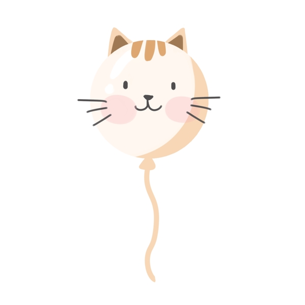 卡通小猫气球装饰插图