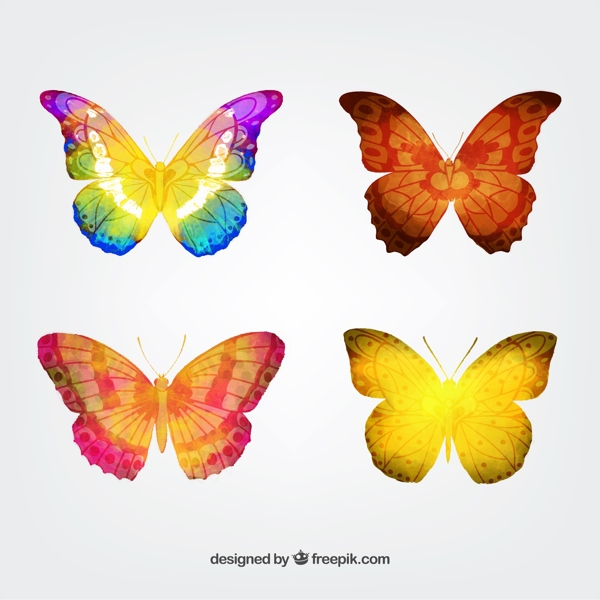 水彩蝴蝶矢量素材图片