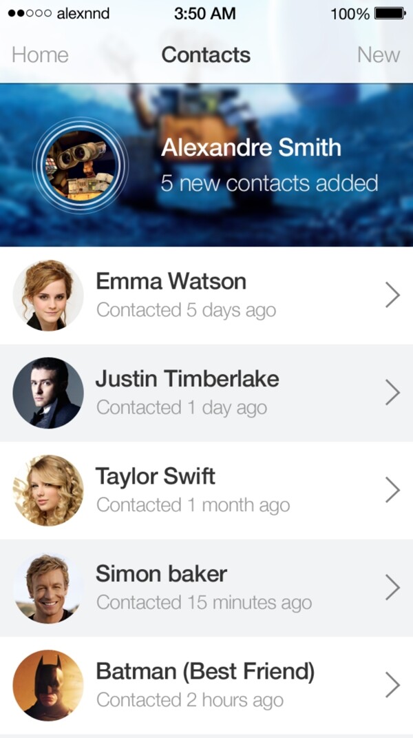 iOS7风格通讯录app