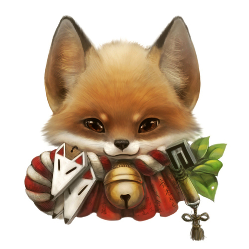 位图插画动物狐狸色彩免费素材