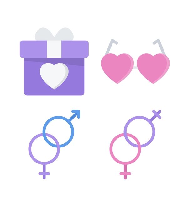 爱情图标简洁矢量icon