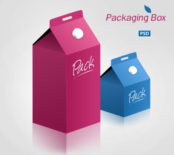 牛奶软饮料包装盒PSD设计素