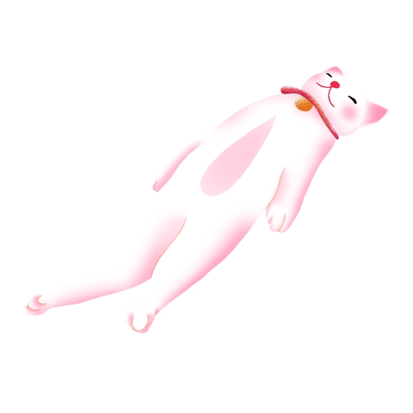 粉色可爱插画猫猫