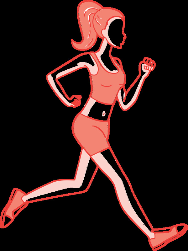 粉红色跑步者免抠png透明图层素材