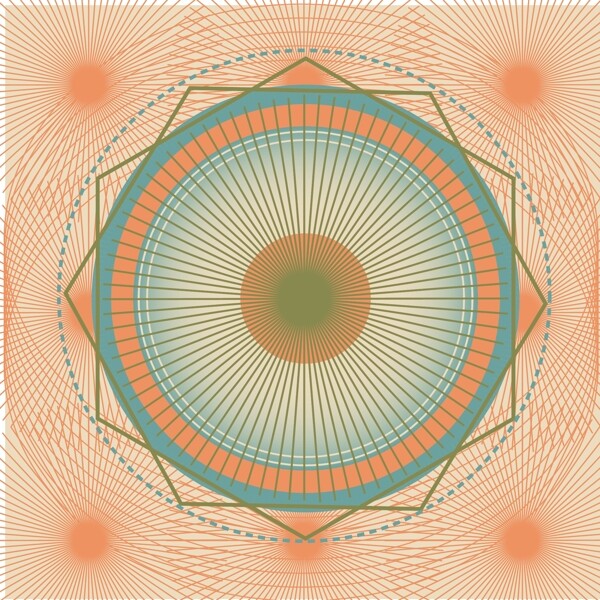 印花矢量图几何圆形线性发散几何免费素材