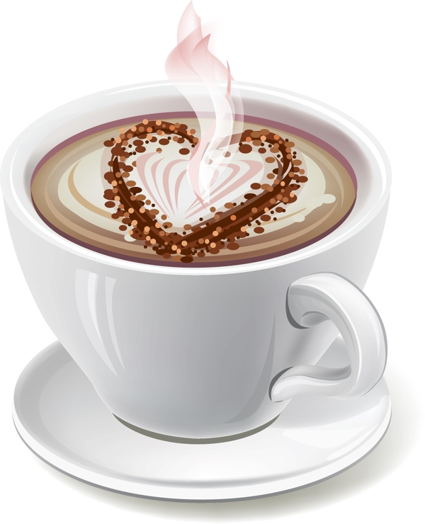 浪漫唯美心形咖啡元素