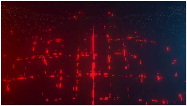 红色灯光建筑视频素材