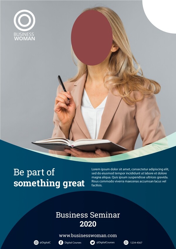 女性商务宣传海报