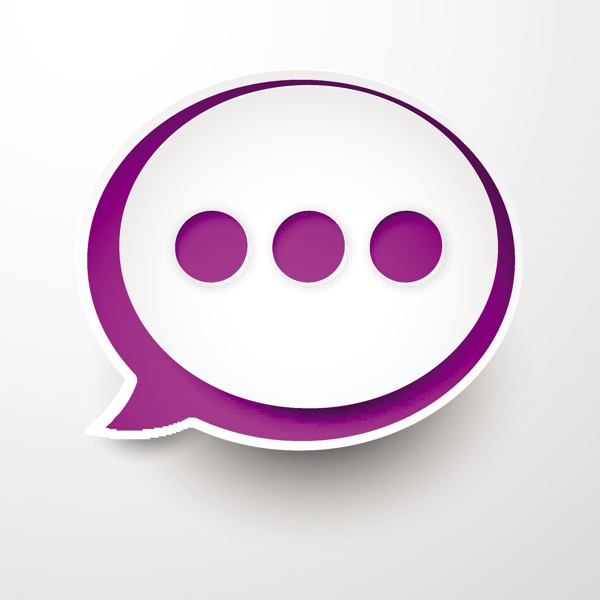 紫色对话框标签矢量素材