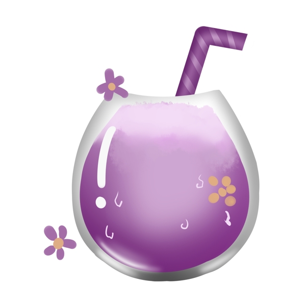 卡通紫色创意果汁
