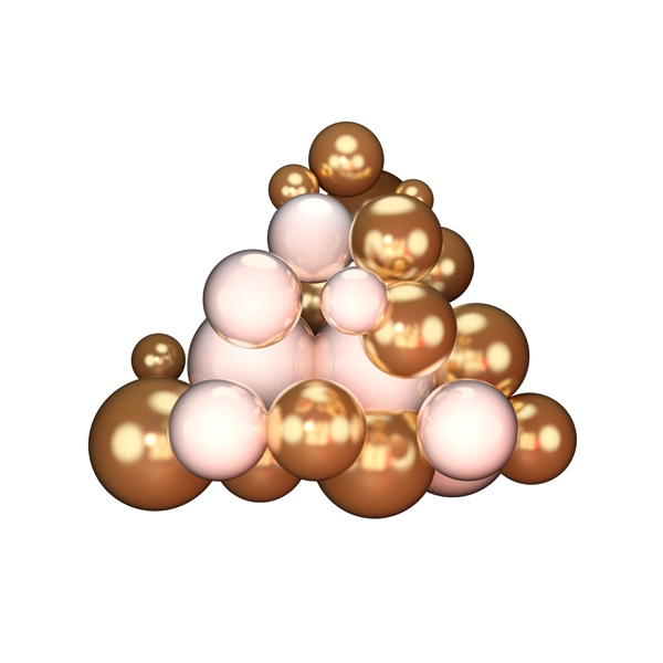 C4D立体圣诞节白色金色风格装饰元素球