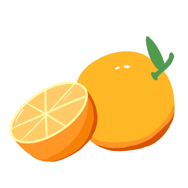 卡通新鲜水果橙子