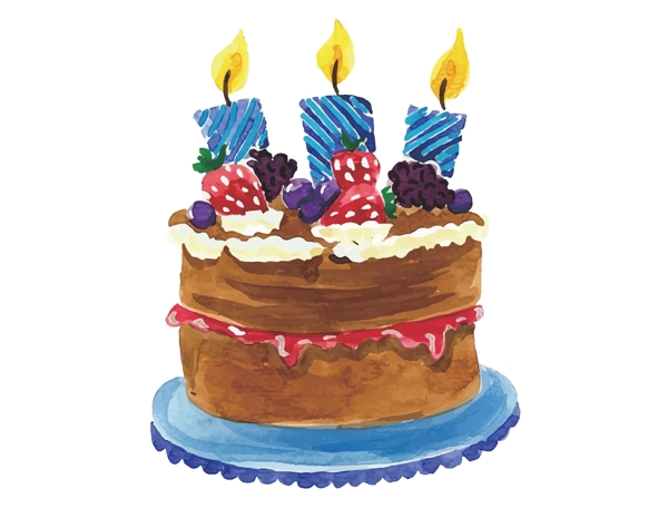 卡通开心生日蛋糕元素