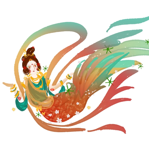 中国风古装仙女插画元素