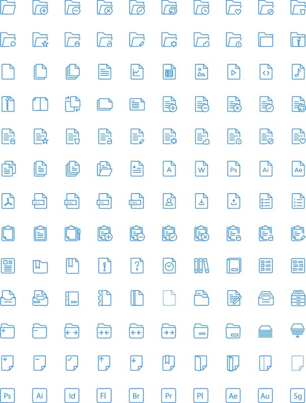 130个文档文件夹UI图标图片