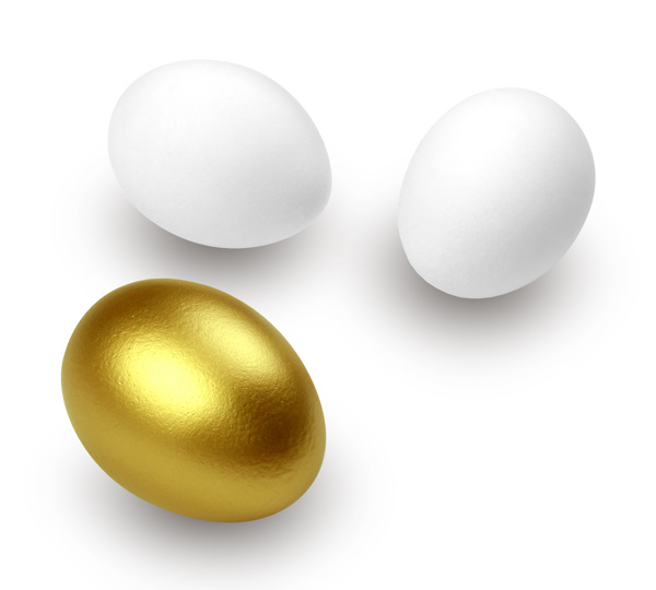 金蛋和蛋白色隔离