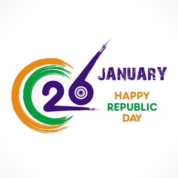 印度共和国日26周年标志图