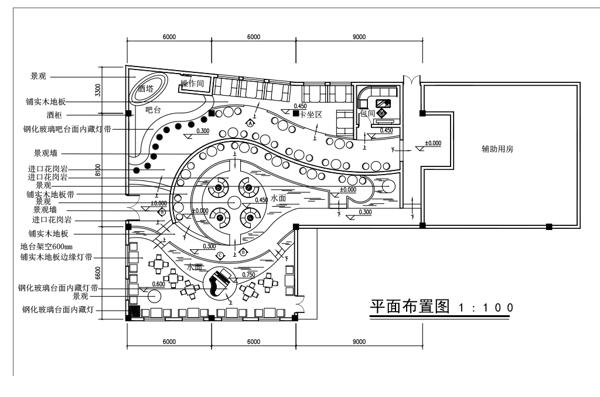 优雅型咖啡厅室内设计平面布置